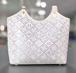 Wanji Pattern U-Shape Large Tote Bag - Traditional Zhuang Brocade Bag