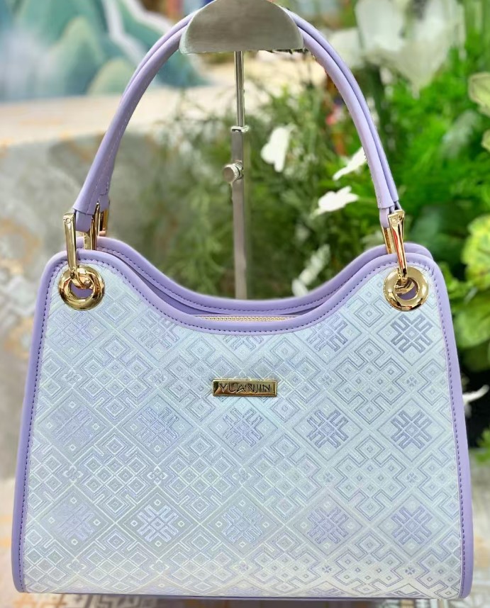Jinying Fengge Handbag | Premium Zhuang Brocade Artisan Bag